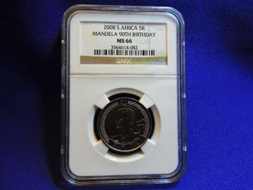Nelson Mandela 2008 90TH Birthday NGC Graded MS 66 Coin